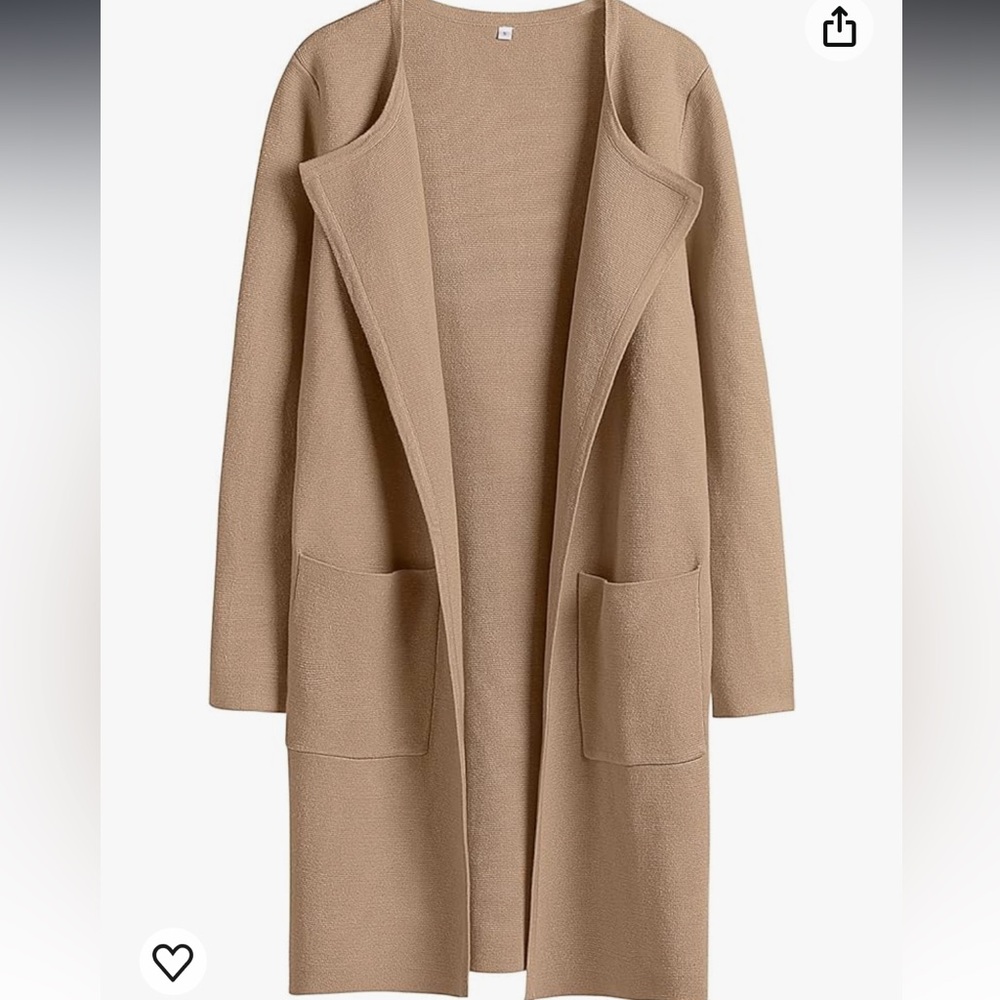 ANRABESS Women's Open Front Knit Cardigan Long Sleeve Classy Sweater Jacket